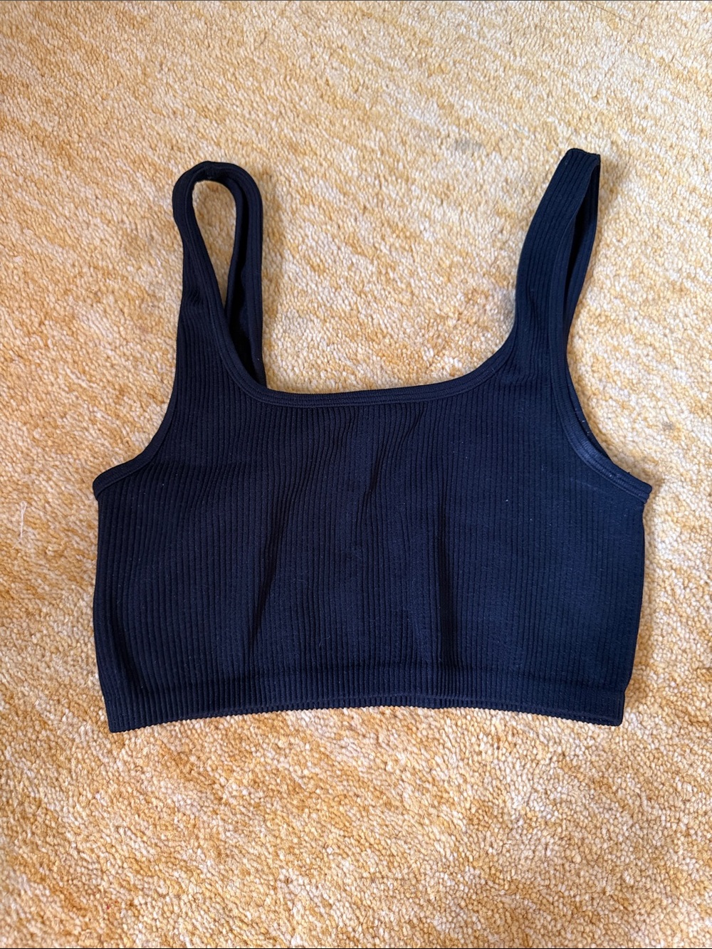 Zara Black Ribbed crop top